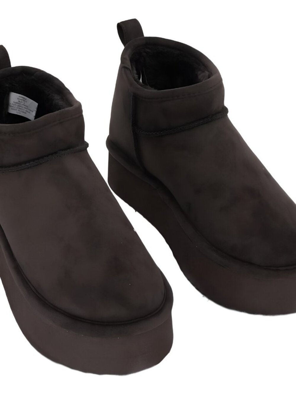 Madden Girl Brave Cozy Mini Platform Slipper Bootie Dark Brown 9M